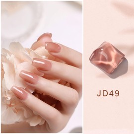VENALISA 15ml Gel Nail Polish, Jelly Translucent Nude Pink Color Soak Off UV LED Nail Gel Polish Nail Art Starter Manicure Salon DIY at Home, 0.53 OZ