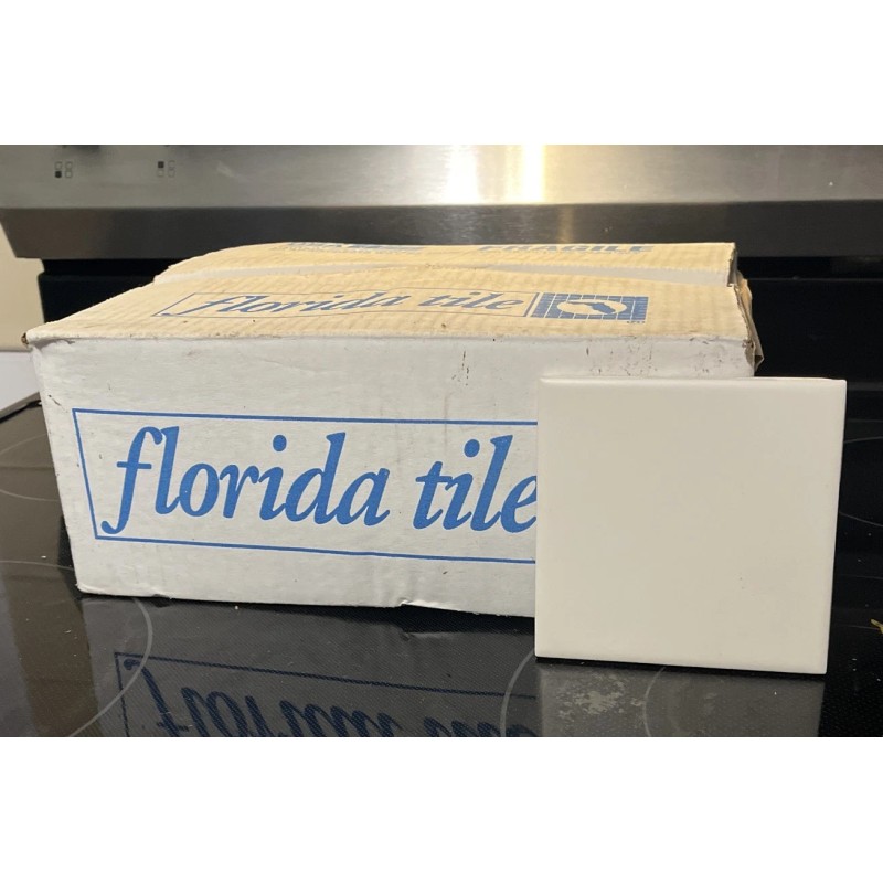 Florida Tile 1 pc. White Matte Ceramic Tile: 4-3/8" by