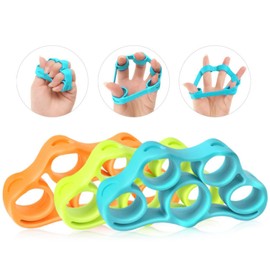 GWAWG Finger Strengthener 6 Pieces Strength Trainer 3 Resistance Levels Hand Grip Stress Relief Strength Increase