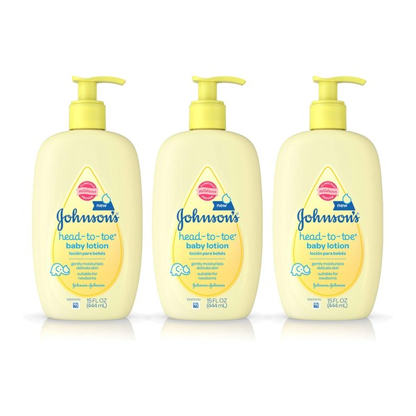 Johnson's Head-To-Toe Baby Lotion, 15 Fl. Oz (Pack of 3)