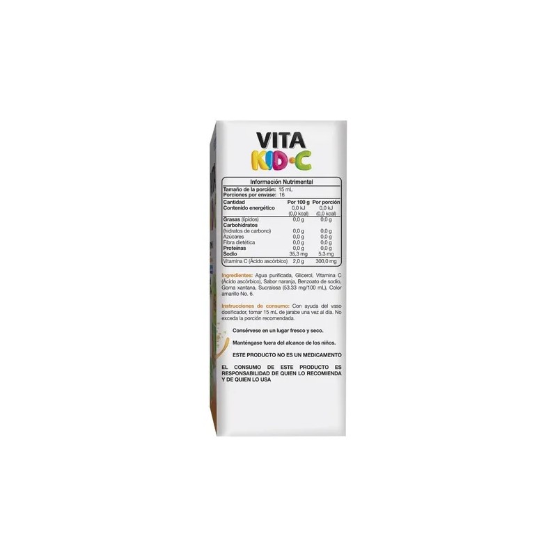 Vitamina C En Jarabe Para Niños Sabor Naranja S/azucar 240ml