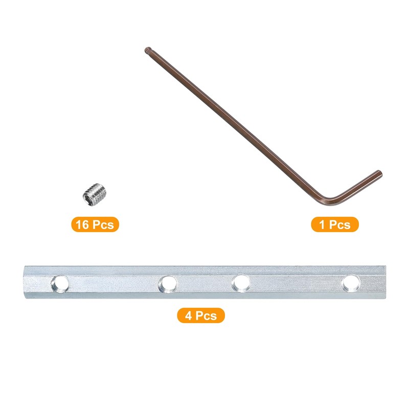 sourcing map 4pcs 20 Series Straight Line Connector 4 Inch