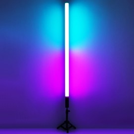 LUXCEO 2Pack RGB Tube Light Bar(4FT) with Light Stand, Battery Powered LED Video Light Wand Stick for DJ Lighting, Dance Club and Photography Lighting