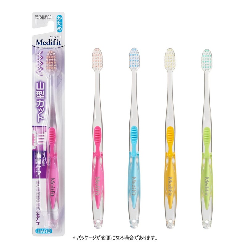 エビス メディフィット山型ハブラシ かため 6本組 色おまかせ
