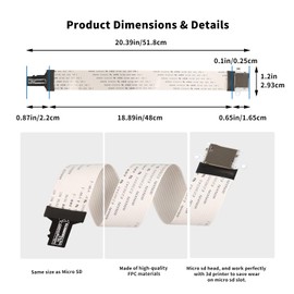 PinQiongZhe Micro SD Card Male to Female Extension Cable Adapter External Upgrade(18.9in/48cm)