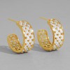 Dremmy Studios Gold Open Hoops Earrings 14K Gold Plated Mesh
