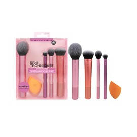 Real Techniques, Everyday Essentials, Set de Brochas de Maquillaje con Esponja Multifuncional, Kit de Accesorios Esenciales, Juego de Brochas para... 