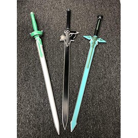 Sword Art a Online Kirito Asuna Yuuki Foam Sword Set Elucidator Dark Repulsor Kirigaya Lambent Light (3 Swords)