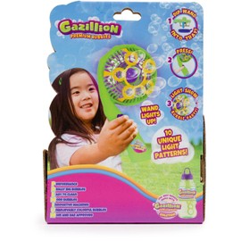 Gazillion Premium Light Show Bubble Wand I Blows multiple bubbles with 10 LIGHT UP EFFECTS I Perfect for outdoor parties day or night I Includes non toxic 4oz bubble solution I For Kids aged 3+