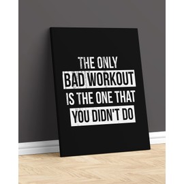 Govivo Gym motivational wall art - man cave decor - sports art fitness - inspirational wall decor for a workout room - 16x20 ready to hang canvas