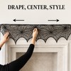 Halloween Black Lace Spiderweb Mantel Scarf - 18x96 Inch Fireplace