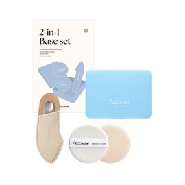 piccasso 투인원 베이스 기획세트 (투웨이 스파츌라에어퍼프2P케이스) Piccasso Two-in-One Base Planning Set (Two-Way Spatula Air Puff 2P Case)