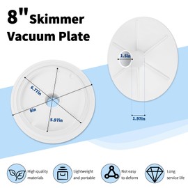 Rugam SPX1082CA Pool Skimmer Basket for Hayward Skim Vac In-Ground Swimming Pool - 85001900 Skimmer Vacuum Plate for Pentair Admiral S15 & S20, Swimming Pool Replacement Parts, White