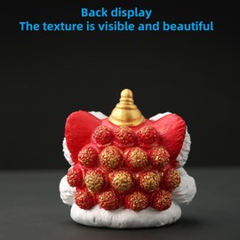 SHILUJIUHUI Mini Handcrafted Stone Lion Statue - Desk Decor Small Traditional Chinese Fu Dog Figurine, for Home, Collection, Office