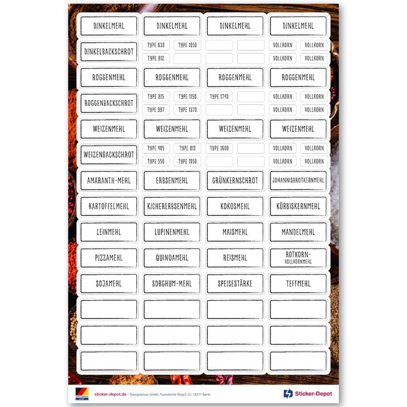 300+ Household Labels Stickers, Square, Black/White, Waterproof Stickers for Labelling