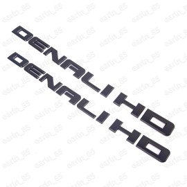 GMC 2x Denali HD Side Door Tailgate Letter Nameplate Emblem Badge for Sierra Black