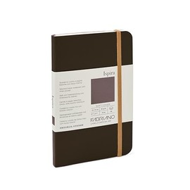 Fabriano Ispira Soft-Cover Notebook, 3.5 in x 5.5 in, Blank, Brown, 96 Pages, FSC Certified, chlorine-free, acid-free, paper pocket, Splendorgel ivory paper