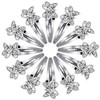 12 pinzas de mariposa para el cabello plateadas con diamantes