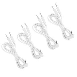 Premium Tens Replacement Lead Wires for 2.5 mm Mini-Plug to Two 2.0 mm Pin Connectors (Pack of 4)