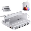 PULWTOP USB-C Stand Hub with SSD Enclosure for Mac Mini,