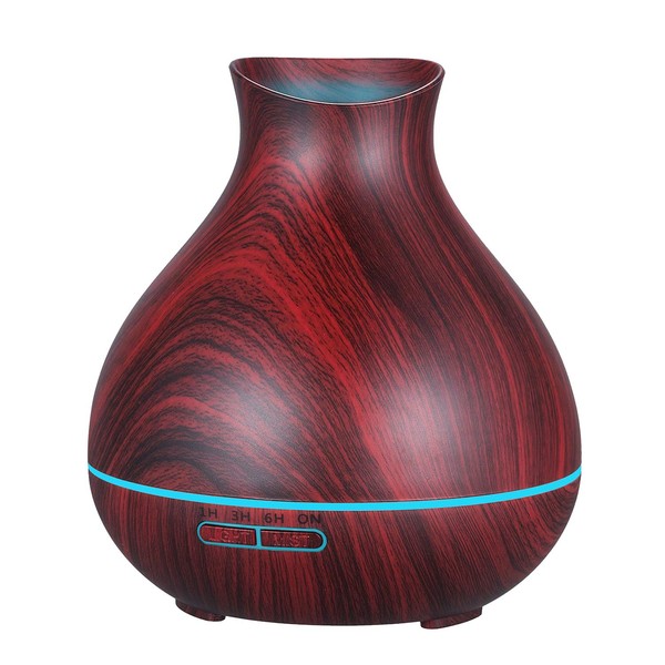 BZseed Aromatherapy Essential Oil Diffuser 550ml 12 Hours Wood Grain Aroma Diffuser with Timer Cool Mist Humidifier for Large Room, Home, Baby Bedroom, Waterless Auto Shut-off,7 Colors Lights Changing