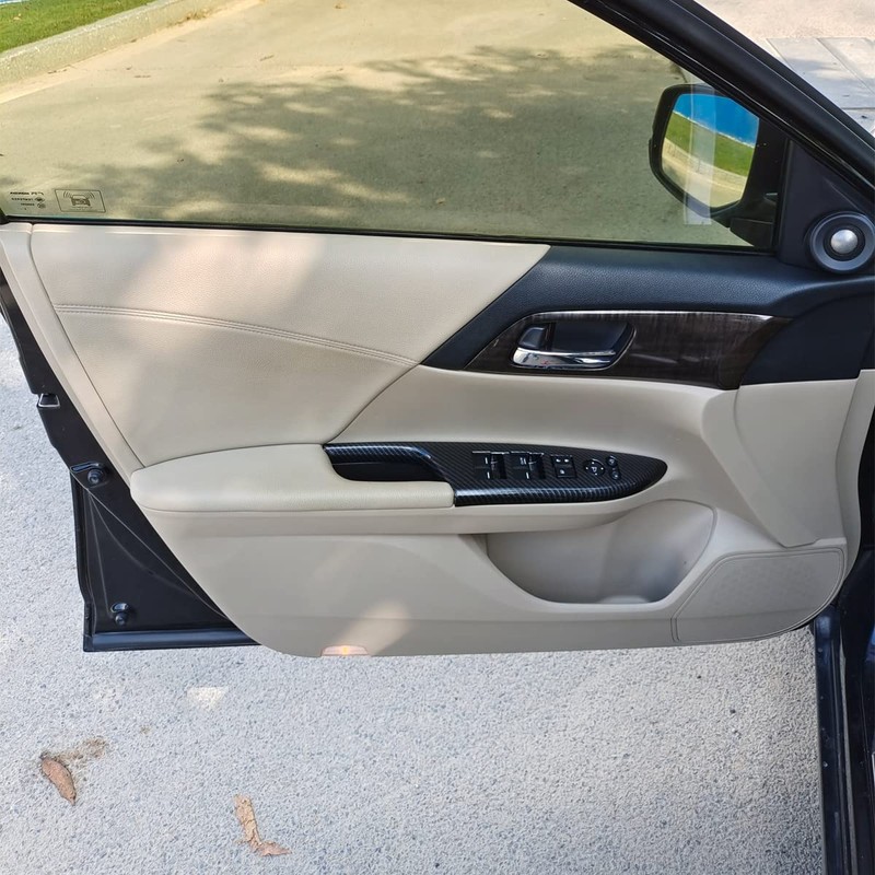 9th Gen Accord Window Control Panel Armrest Cover ABS Carbon