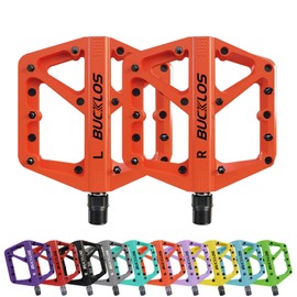 AEYINO MTB Pedals Flat Mountain Bike Pedals Road Bike Large Platform Nylon Non-Slip Pedal for Adult Bicycle Gravel Bike/Hybrid Bike 9/16"