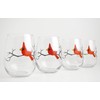 Cardinal Wine Glasses, Set of Four Stemless Christmas Glasses, Holiday