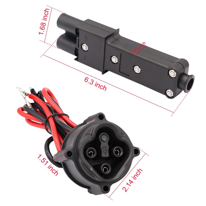 Panglong 48V MAC DC Charger Plug, Powerwise Receptacle Suitable for