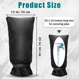 Anglekai Outdoor Faucet Cover Socks, 25" x 13" Insulated Garden Faucet Socks for Winter Freeze Protection, Thicker Outdoor Spigot Cover Tap Cover Hose Bib Covers for Faucet