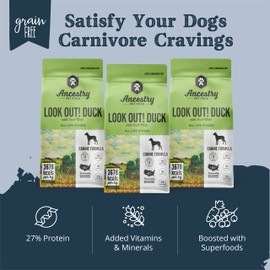 Ancestry Dog Food, Duck Meal & Potato Recipe, Crude Protein, Fiber & Fat, For All Life Stages, Dry Dog Food, Prevent Food Allergies, Improve Gut Health, Grain Free, Immune Support (4 lb. Bag)
