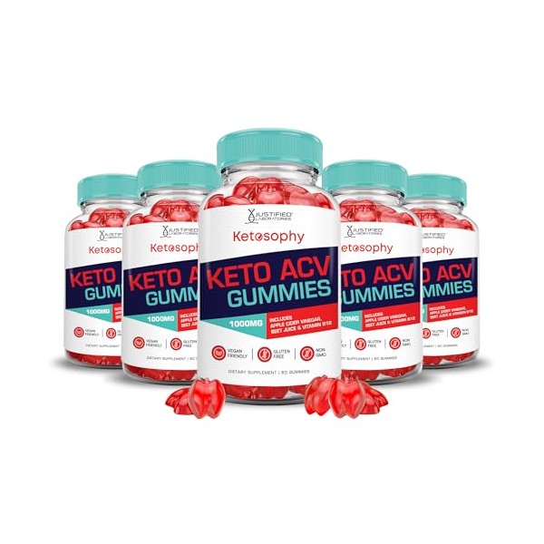 Justified Laboratories (5 Pack) Ketosophy Keto ACV Gummies Advanced Formula
