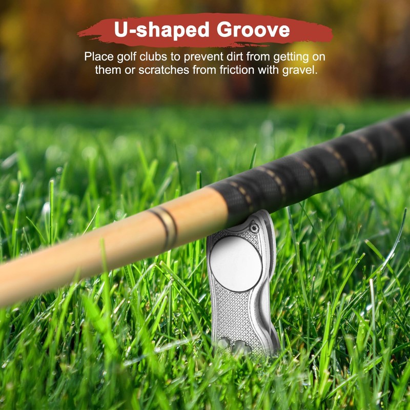 TIXIPEM Golf Divot Repair Tool- Switch Foldable Divot Tool Rack