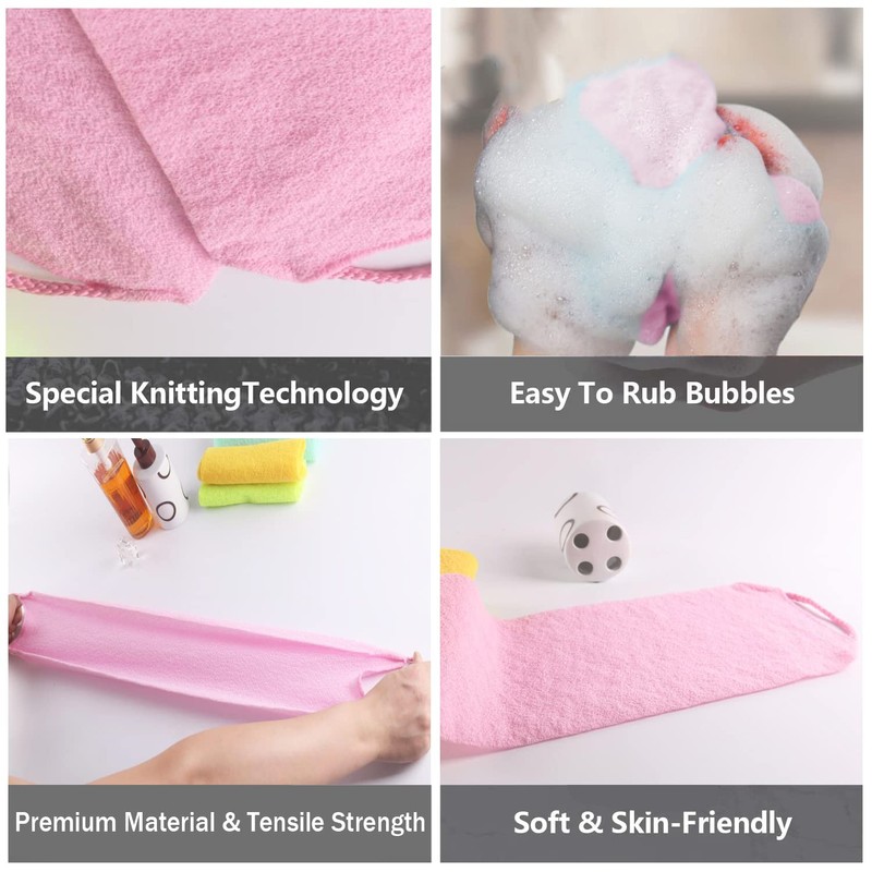 WUBAYI 2 Pack Back Scrubber Body Scrubber for Shower Nylon