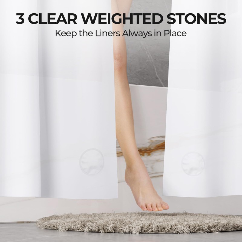 AmazerBath Shower Curtain Liner 2 Pack, 72 x 84 Inches