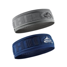 SunGoddy Headband, Headband, Set of 2, Sports, Men's, Women's, Sweat Absorbent, Quick Drying, High Elasticity, Anti-Bacterial, Odor Resistant, Stretchable, Breathable, Running, Yoga, Gym, Muscle