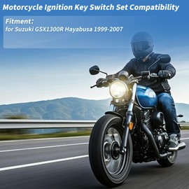 HOPESPANNER Ignition Key Switch Ignition Switch Lock Set No.3710024F00 for Suzuki GSX1300R Hayabusa 1999-2007 1 Set