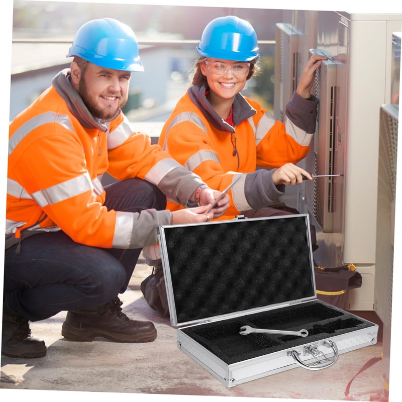 Vaguelly Aluminum Tool Storage Box Hard Shell Carrying Case for