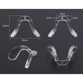 PERFFITT Clear Transparent Rubber Silicon Conjoined Saddle Anti-Slip Nose Bridge Pads for Glasses Sunglasses Frames Eyeglasses Spectacles HNP431 (Clear - 2 Pairs)