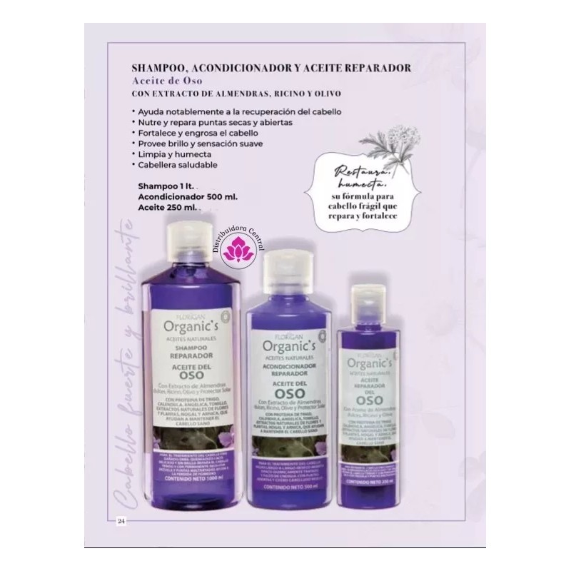 Florigan 2pzas Aceite Reparador Aceite De Oso 250ml. Florigan