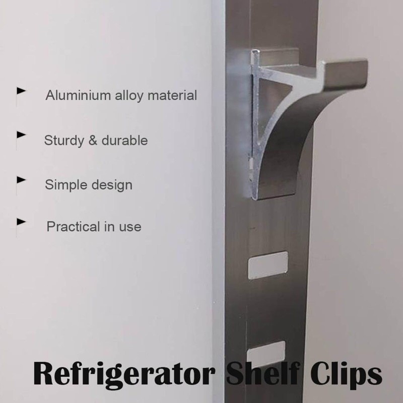 12 Pcs Refrigerator Shelf Clips Silver Fridge Cooler Shelf Support