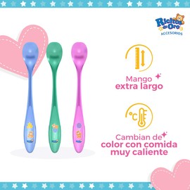 Ricitos de Oro Cucharas Termosensibles Ricitos De Oro 3 Pz, color, 3 count, pack of/paquete de
