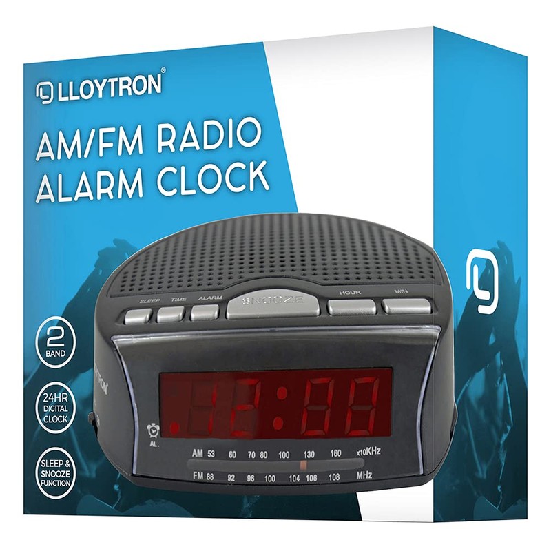LLOYTRON "Daybreak" Alarm Clock Radio with Buzz Alarm or Radio