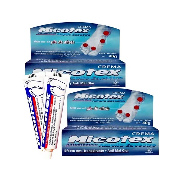 Pack Micotex Crema Contra El Pie De Atleta Antimicotico 40g
