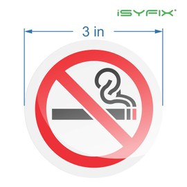 iSYFIX No Smoking Stickers Decals for inside Windows - 6 Pack 3x3 Inch - Premium Vinyl Labels, Laminated for UV, Weather, Scratch, Water & Fade Resistance for Business, Schools, Stores, and Office