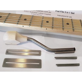 ALS Guitar Fret File & Fingerboard Guard Set with Instructions - 3 in 1 Fret File Made in USA by Gurian - Instructions by Australian Luthier Supplies