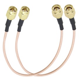 HCFeng RG316 SMA Extension Cable SMA Male to SMA Male Connector Cable Adapter Jumper for Antenna Router Wi-Fi Cable Network Analyzer etc.[2Pack-7.9inch/20cm]