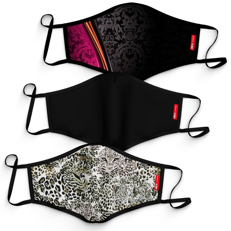 AZX protech Reusable Fabric Masks in a Set of 3