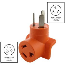 AC WORKS® 30A 250V Adapter AD10501030 | NEMA 10-50P to NEMA 10-30R