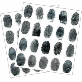 200 Pcs Fingerprints Stickers Fingerprint Peel 'n Place Label Crime Scene Decorations Stickers for Murders Mystery Party Detective Spy Themed Party Decoration Favors